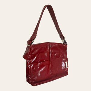 Abbyson vintage 2000s cherry red leather handbag/shoulder bag purse